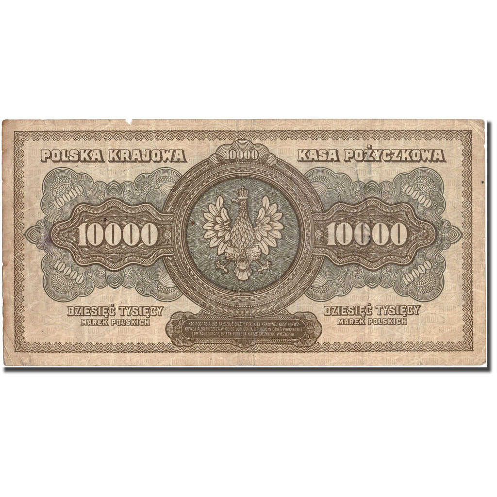 Banconote, Polonia, 10,000 Marek, 1922, 1922-03-11, KM:32, MB+