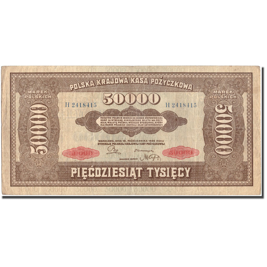 Banknote, Poland, 50,000 Marek, 1922, 1922, KM:33, EF(40-45)