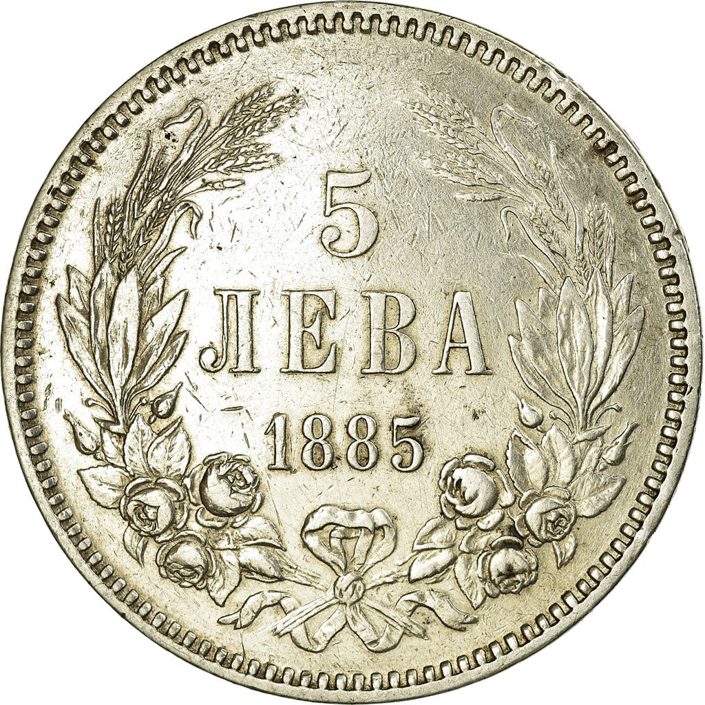 Coin, Bulgaria, Alexander  I, 5 Leva, 1885, EF(40-45), Silver, KM:7