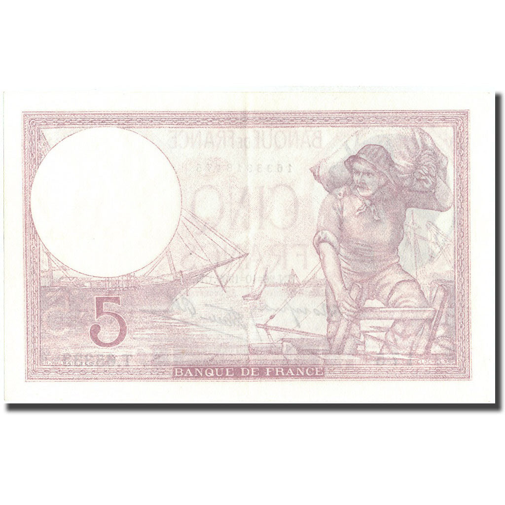 France, 5 Francs, Violet, 1939, 1939-10-26, SUP+, Fayette:04.13, KM:83