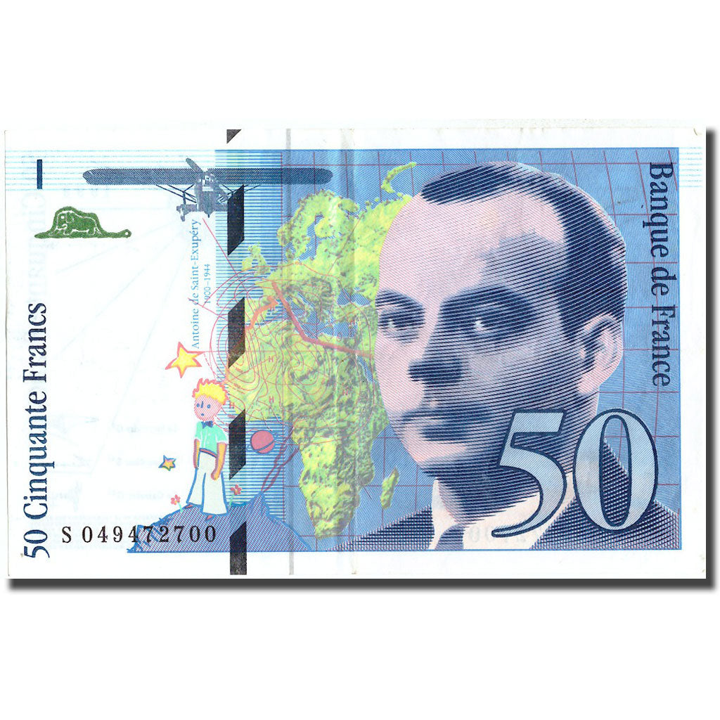 France, 50 Francs, St Exupéry, 1999, 1999, AU(50-53), Fayette:73.05, KM:157Ad