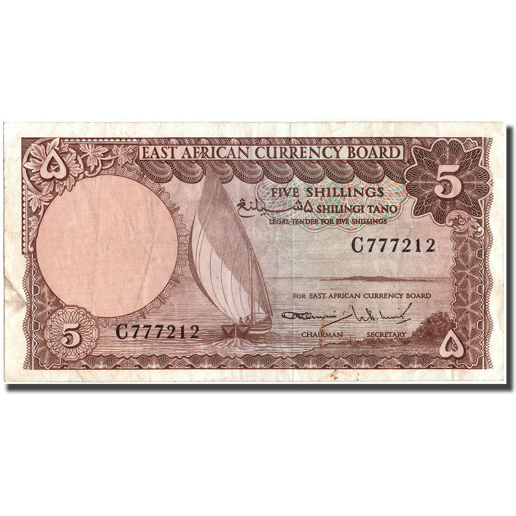 Banknote, EAST AFRICA, 5 Shillings, KM:45, EF(40-45)