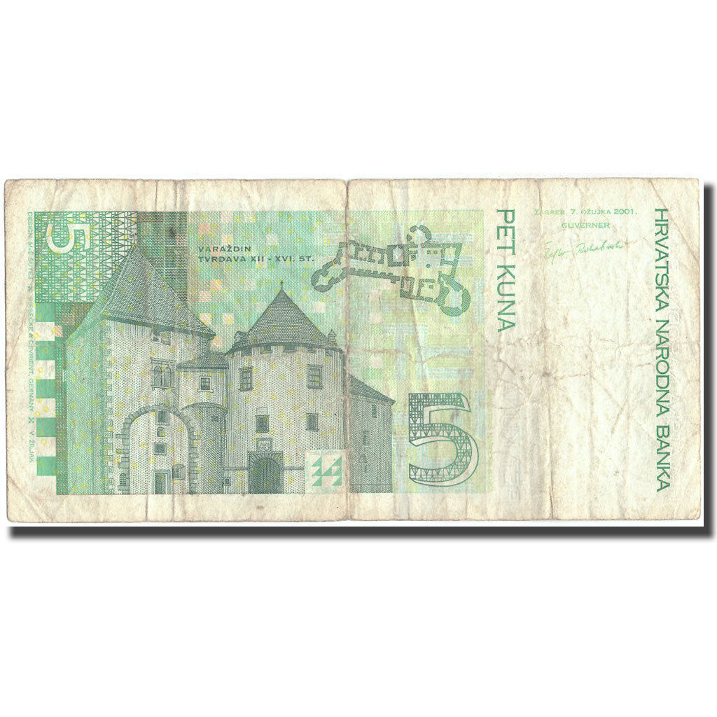 Banknote, Croatia, 5 Kuna, 2001, 2001, KM:37, F(12-15)