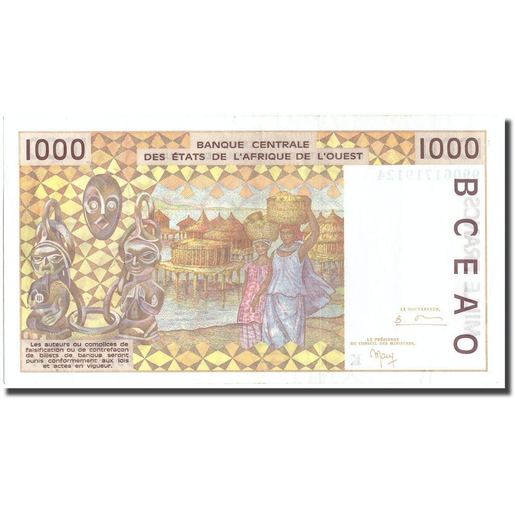 Banknote, West African States, 1000 Francs, KM:711Ki, AU(55-58)