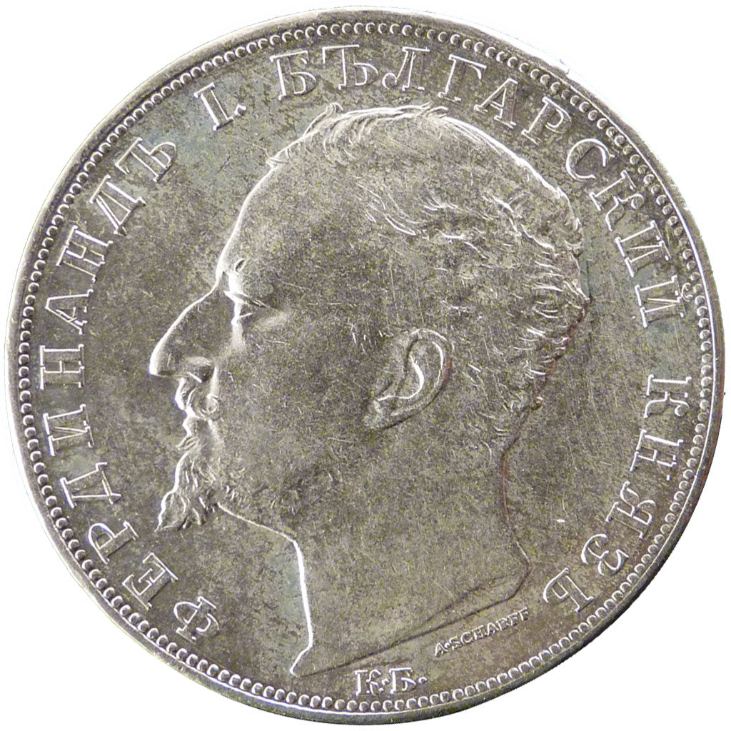 Bulgaria, 5 Leva, 1894, Kormoczbanya, KM #18, AU(55-58), Silver, 25.00