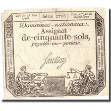 France, 50 Sols, 1793, 1793-05-23, AU(50-53), KM:A70b