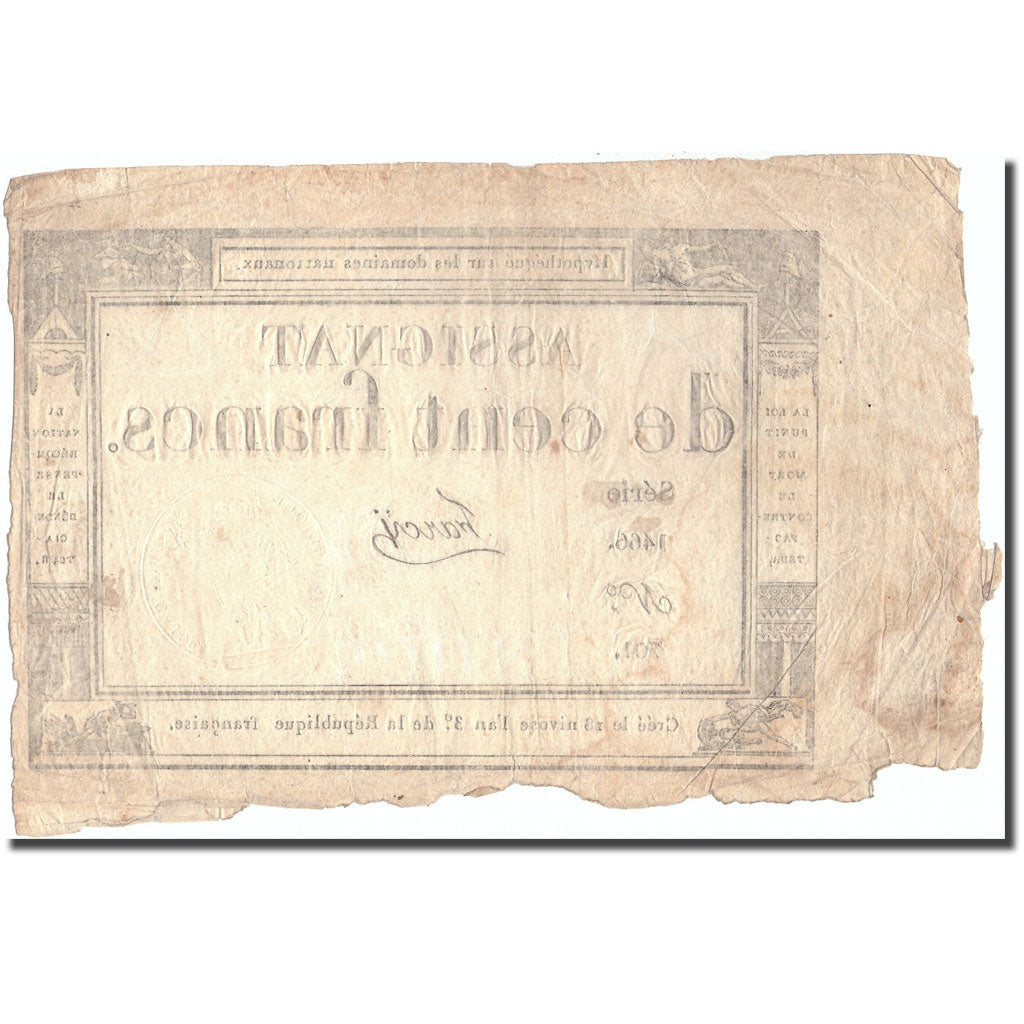 France, 100 Francs, 1794-1795, Farcy, TB+, KM:A78