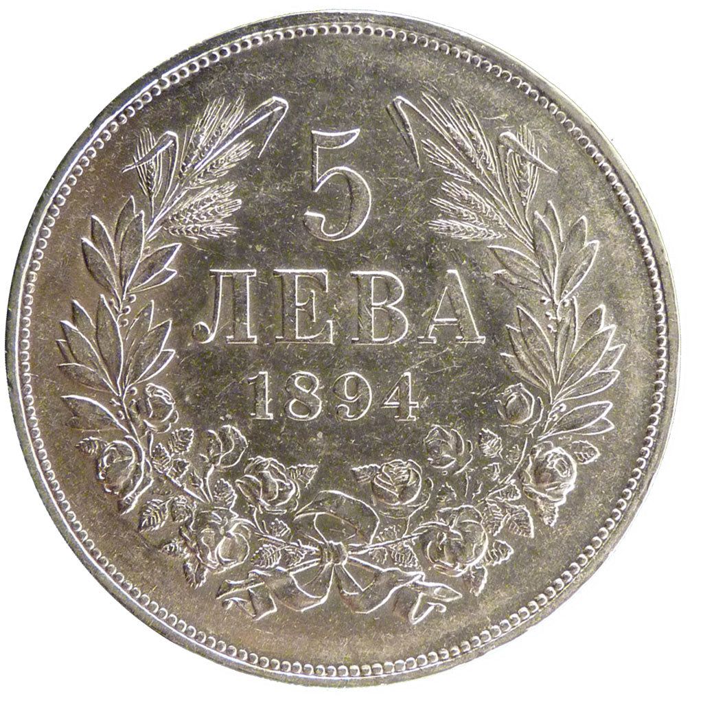 Bulgaria, 5 Leva, 1894, Kormoczbanya, KM #18, AU(55-58), Silver, 24.90
