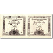 France, 2x15 Sols, 1792, 1792-10-24, AU(55-58), KM:A69a