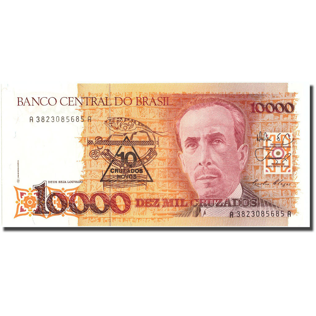 Biljet, Brazilië, 10 Cruzados Novos on 10,000 Cruzados, KM:218a, NIEUW