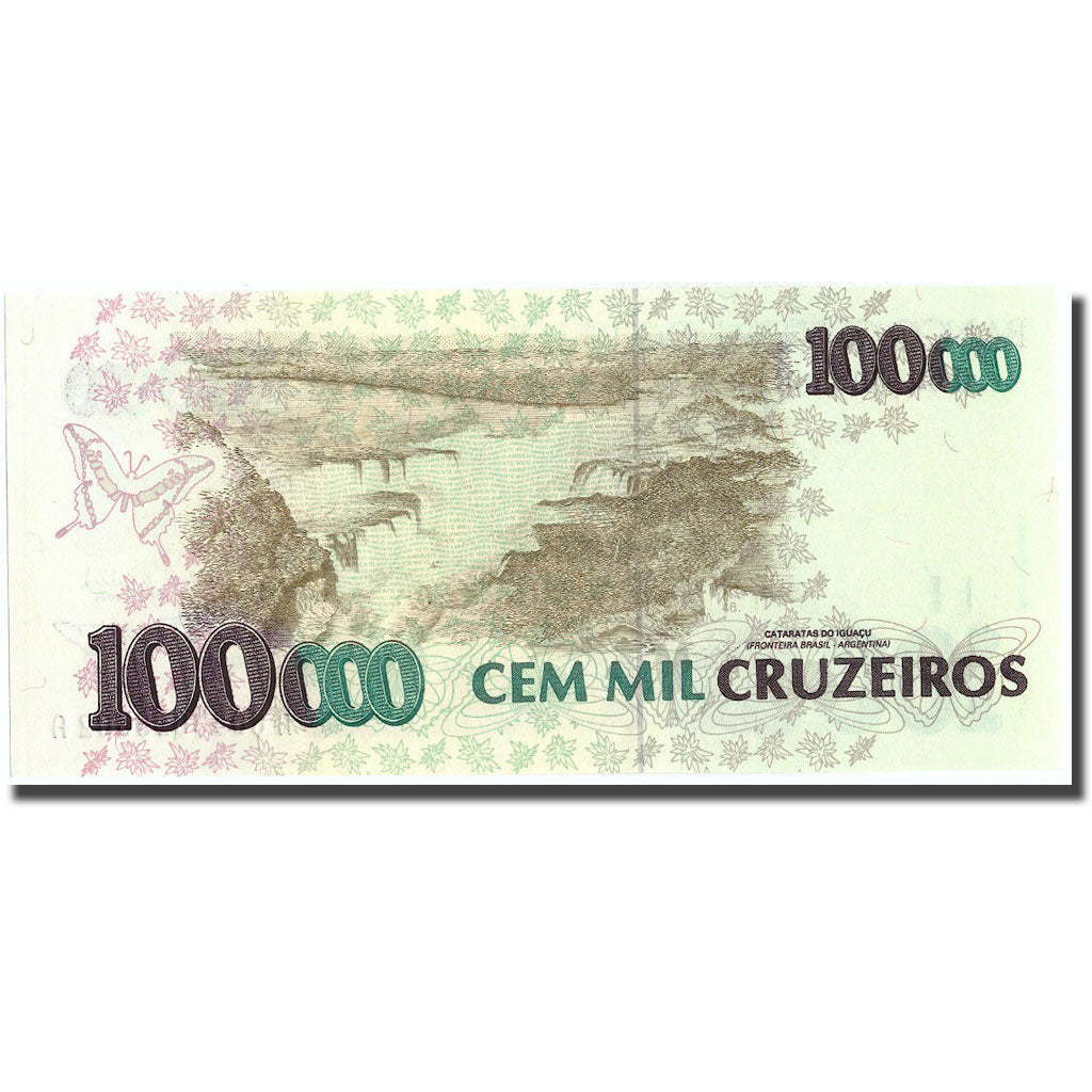 Banknote, Brazil, 100,000 Cruzeiros, KM:235b, UNC(65-70)