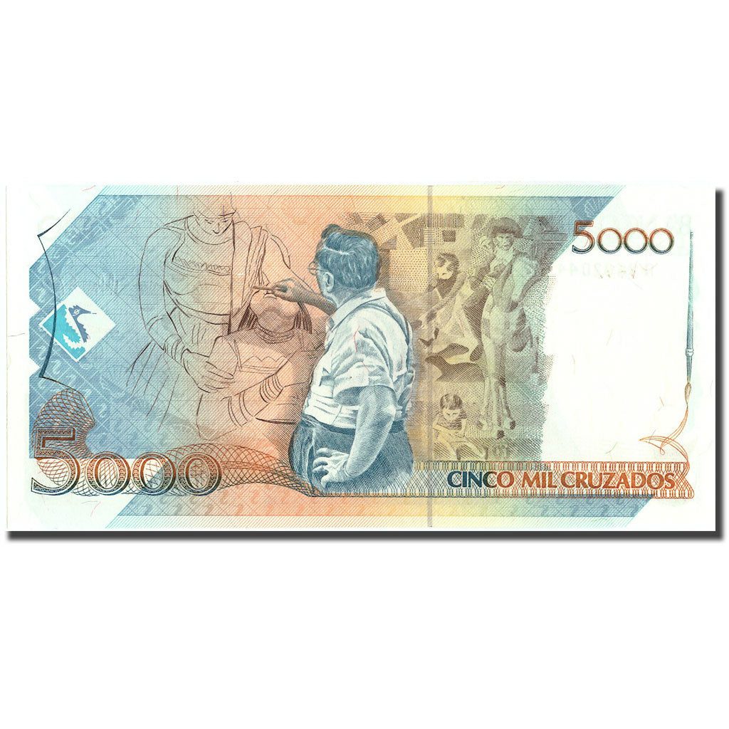 Geldschein, Brasilien, 5 Cruzados Novos on 5000 Cruzados, KM:217a, UNZ