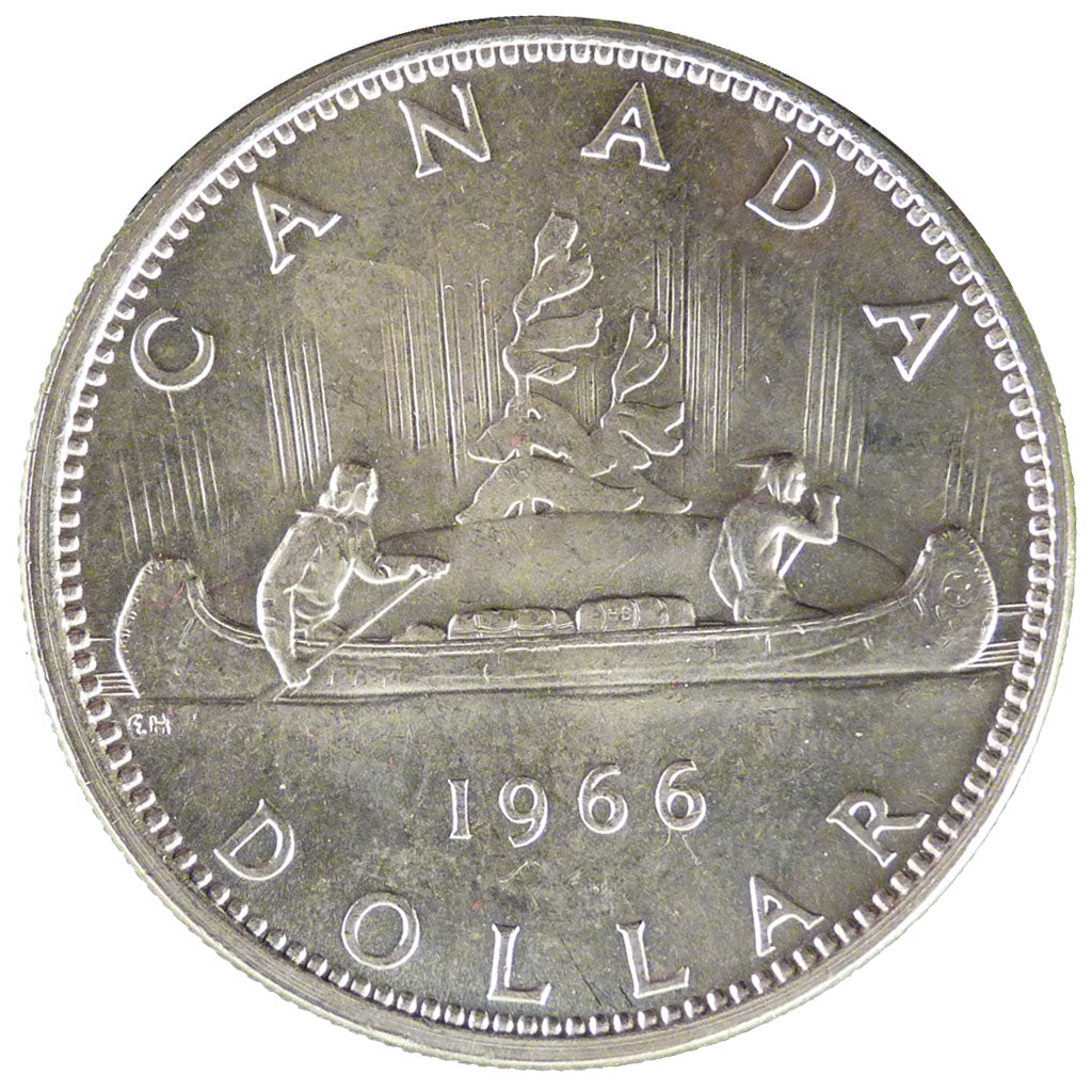 Canada, 1 Dollar, 1966, KM #64.1, MS(60-62), Silver, 36, 23.40