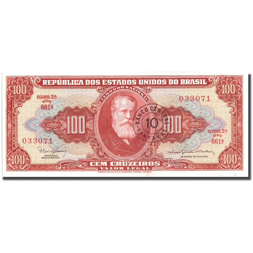 Banknote, Brazil, 10 Centavos on 100 Cruzeiros, KM:185a, UNC(65-70)