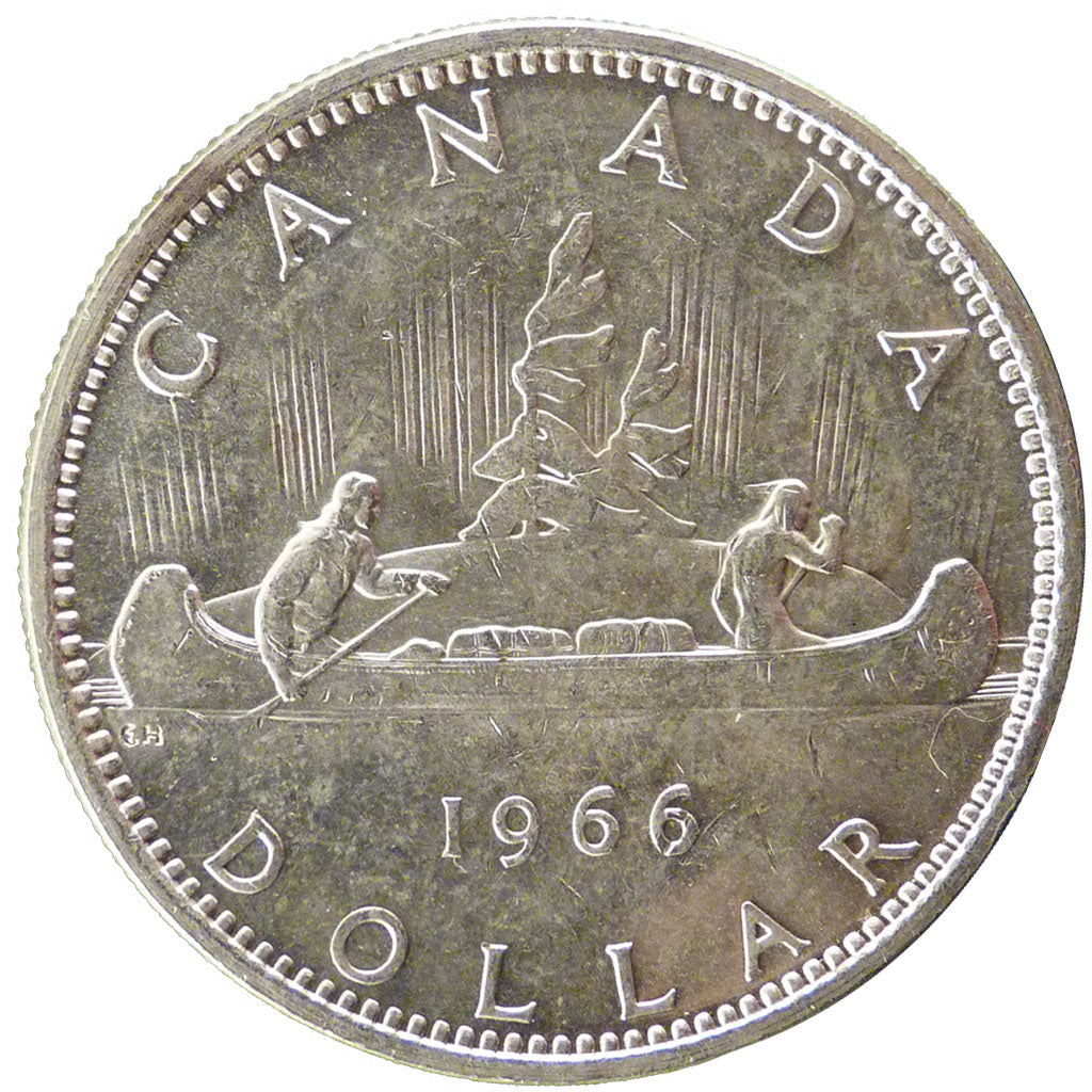 CANADA, Dollar, 1966, Royal Canadian Mint, KM #64.1, MS(60-62), Silver, 36,...