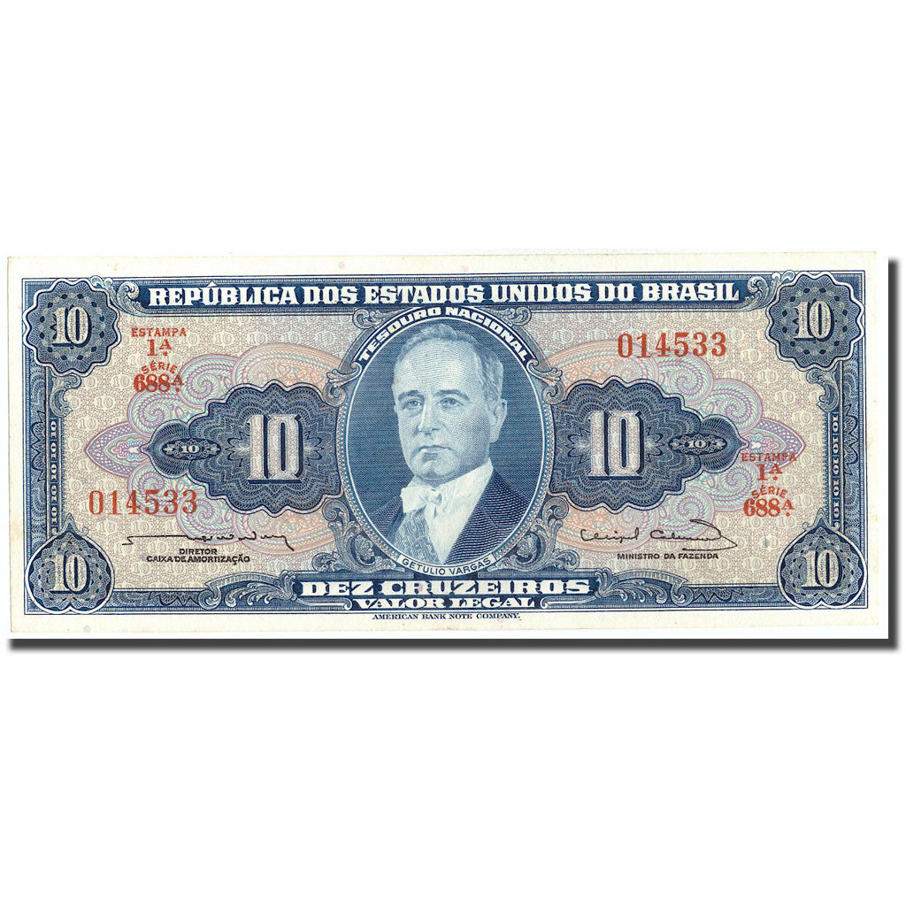 Geldschein, Brasilien, 10 Cruzeiros, KM:167b, UNZ-