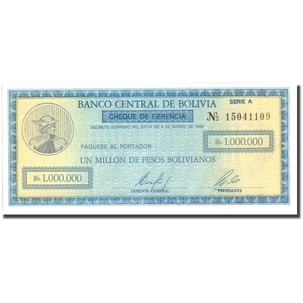 Banknote, Bolivia, 1 Million Pesos Bolivianos, 1985, 1985-03-08, KM:190a