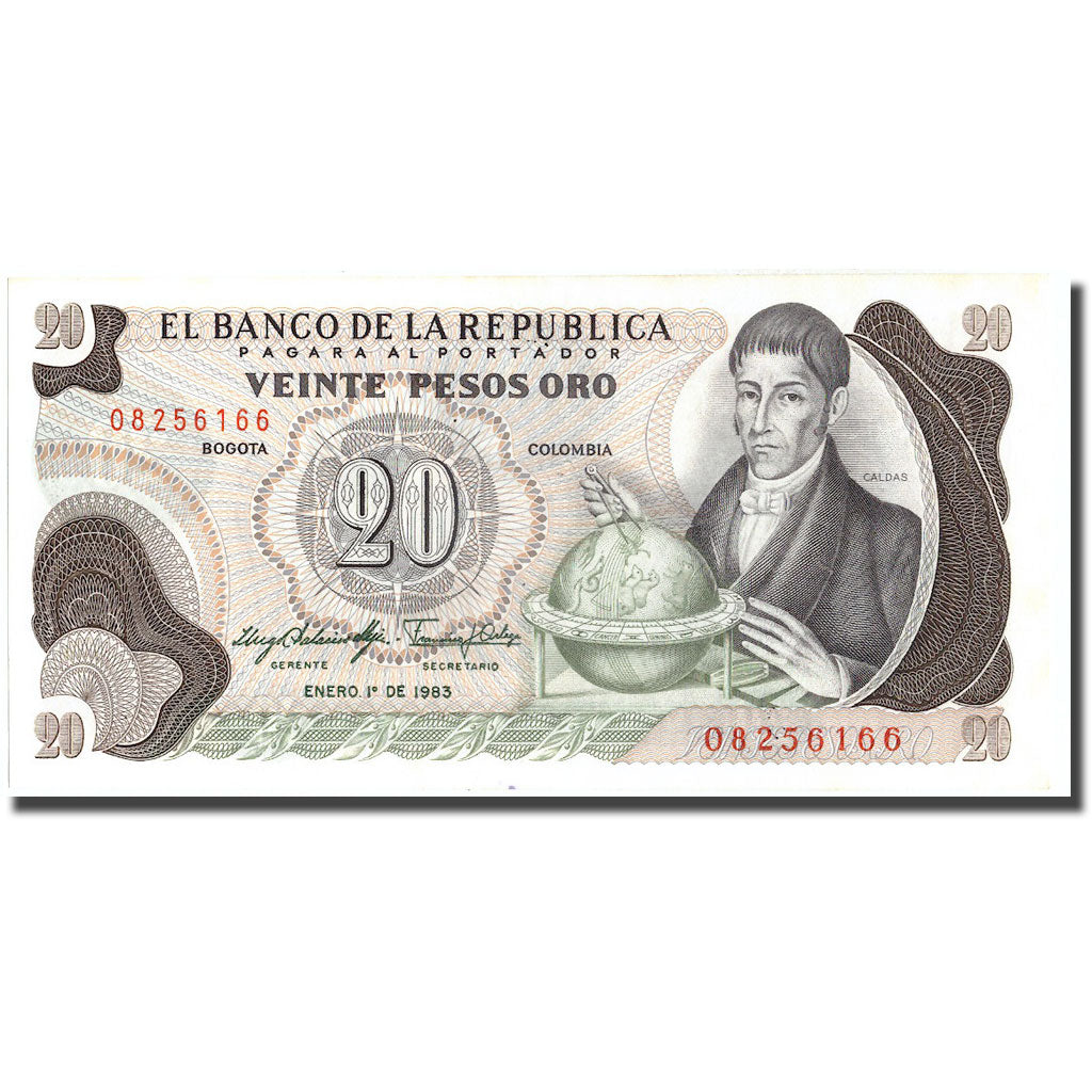 Banknote, Colombia, 20 Pesos Oro, 1983, 1983-01-01, KM:409d, UNC(65-70)