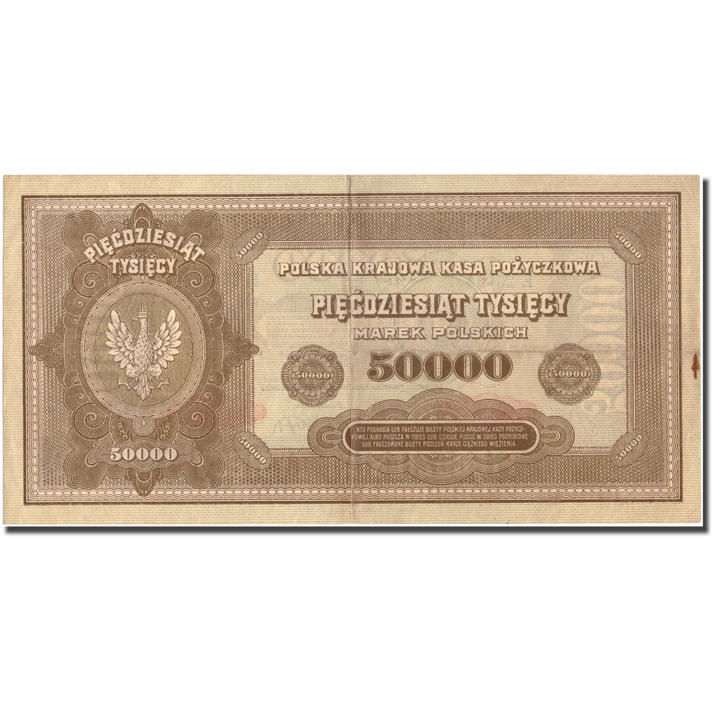 Banknote, Poland, 50,000 Marek, 1922, 1922, KM:33, AU(50-53)