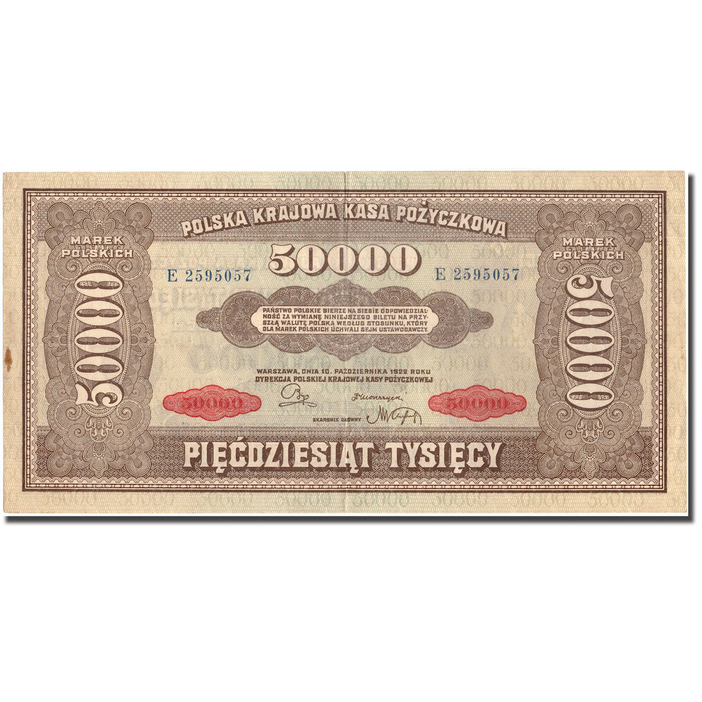 Banknote, Poland, 50,000 Marek, 1922, 1922, KM:33, AU(50-53)
