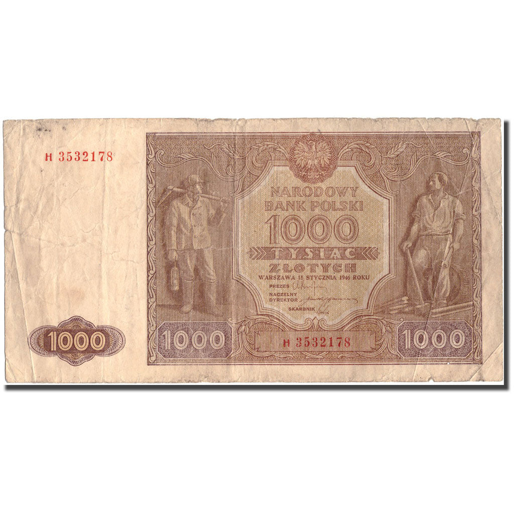 Banknote, Poland, 1000 Zlotych, 1946, 1946, KM:122, VF(30-35)