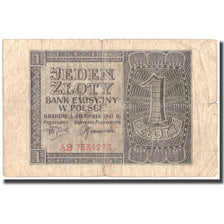Banconote, Polonia, 1 Zloty, 1941, 1941, KM:99, B+