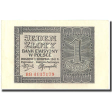 Banconote, Polonia, 1 Zloty, 1941, 1941, KM:99, SPL-
