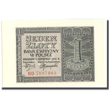 Banknote, Poland, 1 Zloty, 1941, 1941, KM:99, UNC(65-70)