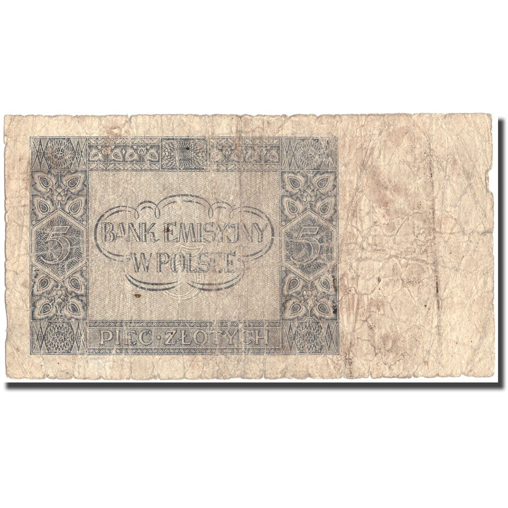 Banknote, Poland, 5 Zlotych, 1941, 1941, KM:101, VG(8-10)