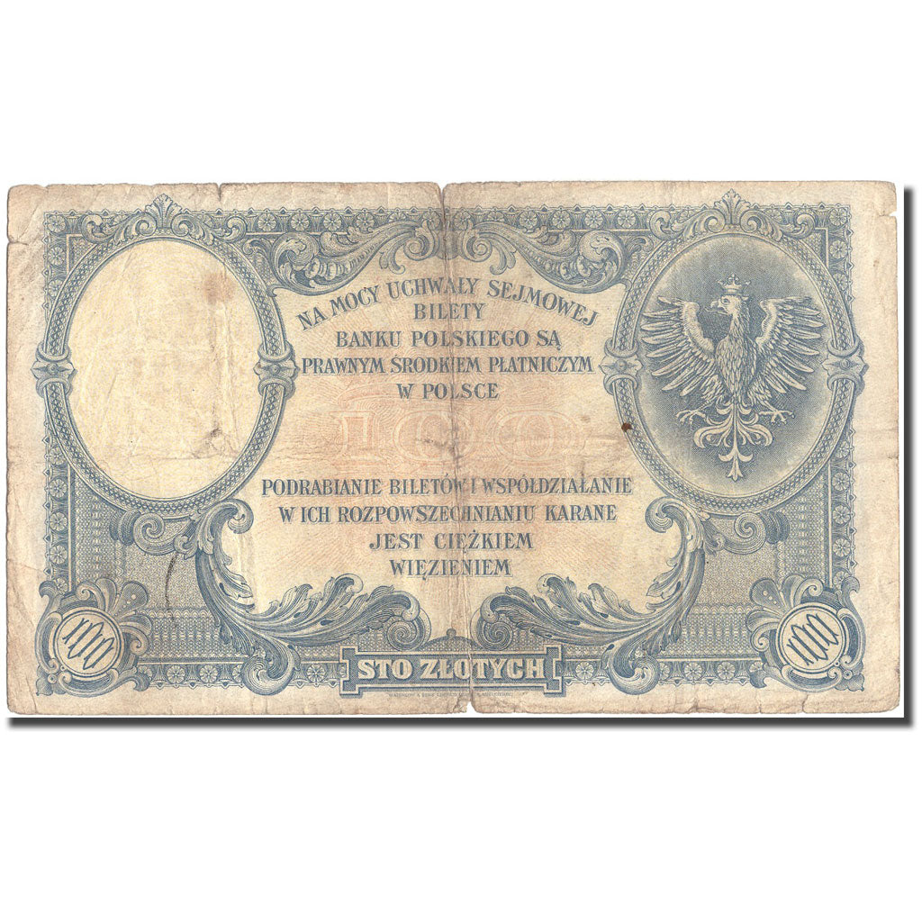 Banknote, Poland, 100 Zlotych, 1919, 1919, KM:57, VF(20-25)