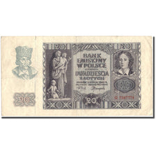 Banknote, Poland, 20 Zlotych, 1940, 1940-03-01, KM:95, EF(40-45)