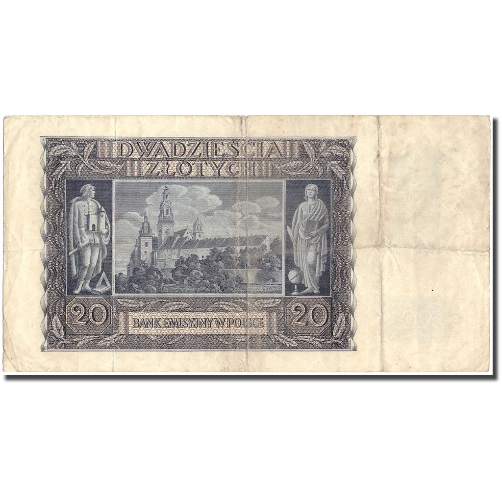 Banknote, Poland, 20 Zlotych, 1940, 1940-03-01, KM:95, EF(40-45)