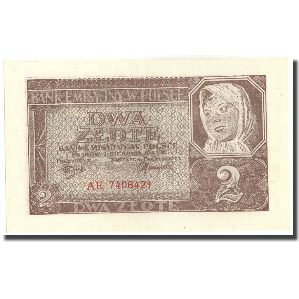 Geldschein, Polen, 2 Zlote, 1941, 1941, KM:100, UNZ-