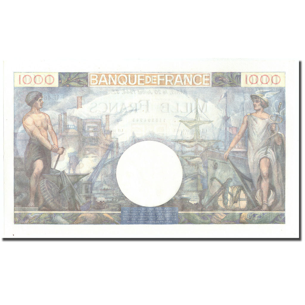 France, 1000 Francs, Commerce et Industrie, 1944, 1944-07-20, UNC(64)