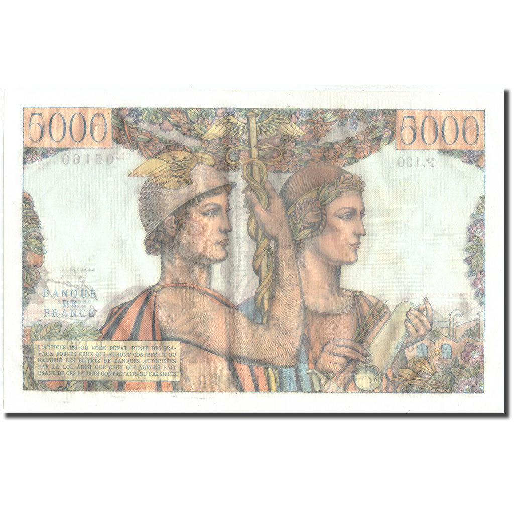 Frankreich, 5000 Francs, Terre et Mer, 1953, 1953-01-02, VZ, Fayette:48.8