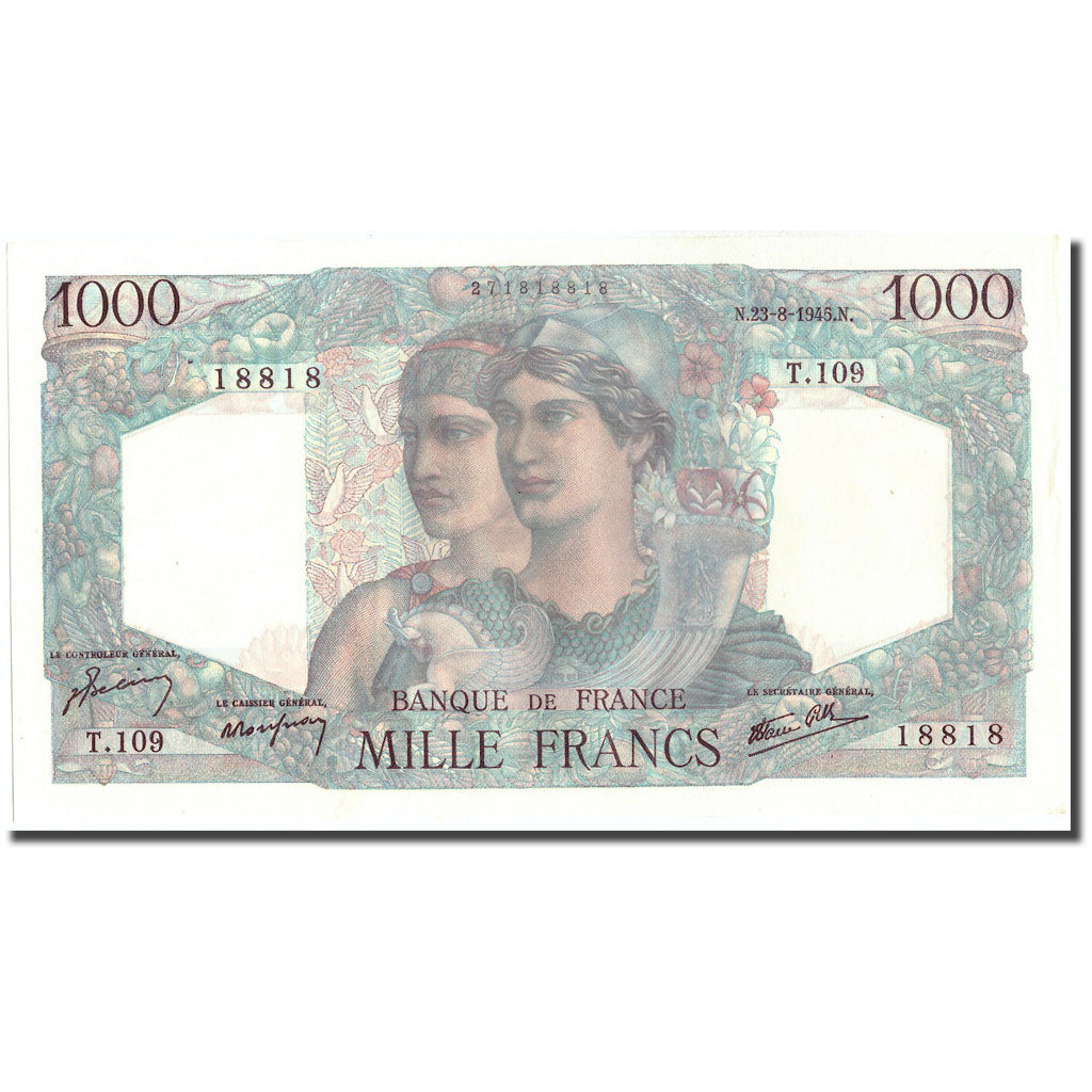 France, 1000 Francs, Minerve et Hercule, 1945, 1945-08-23, UNC(63)