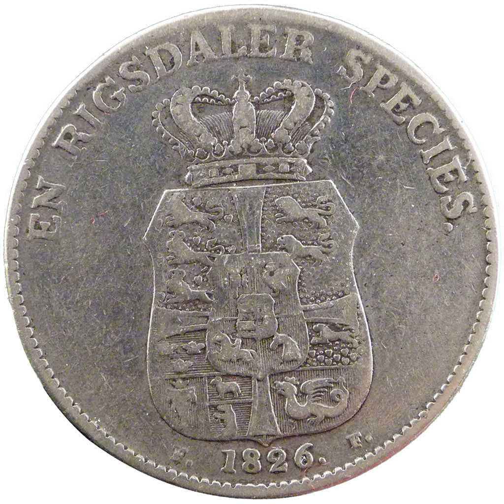 DENMARK, Speciedaler, 1826, Altona, KM #695.1, VF(20-25), Silver, 28.40