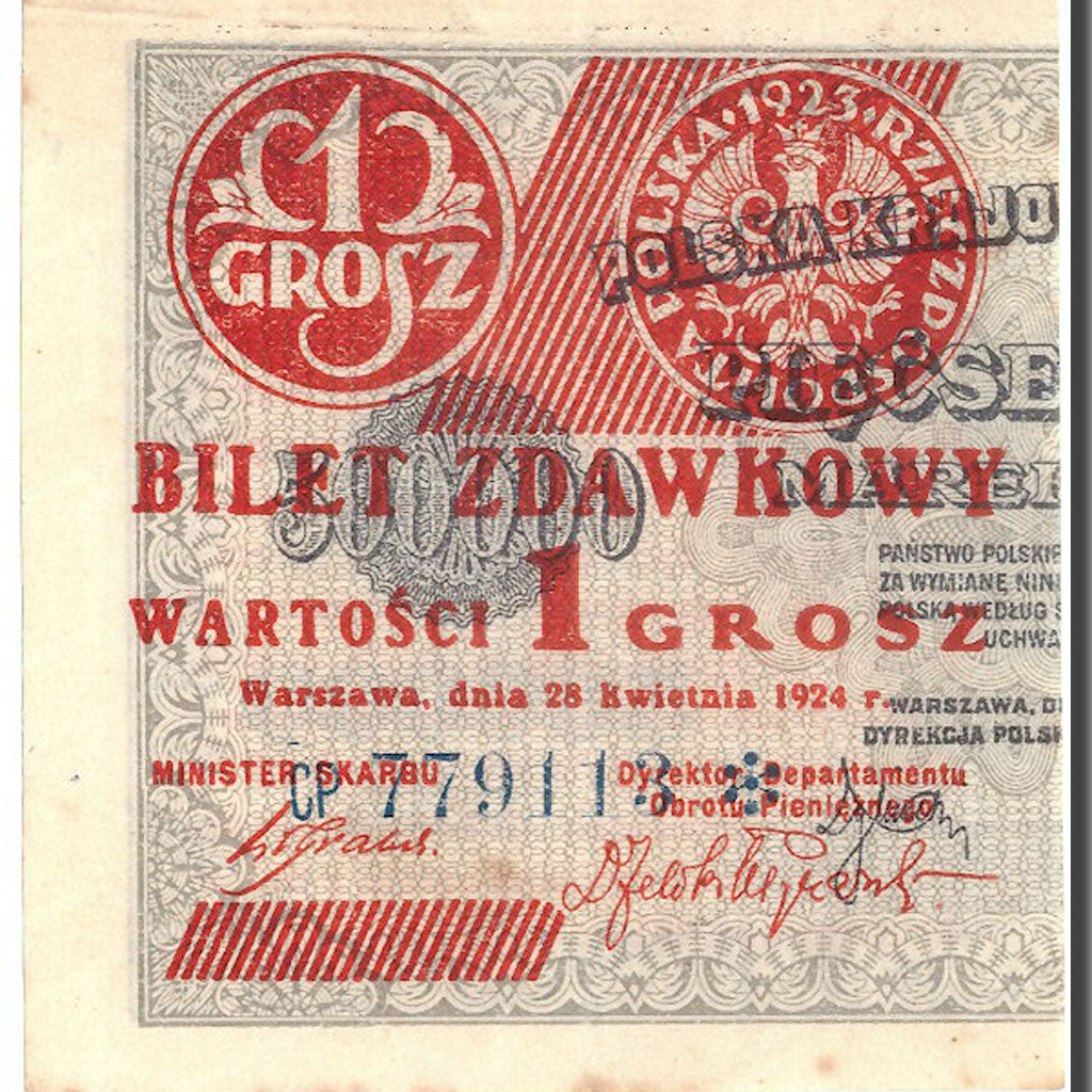 Banknote, Poland, 1 Grosz, 1924, 1924-04-28, KM:42a, EF(40-45)