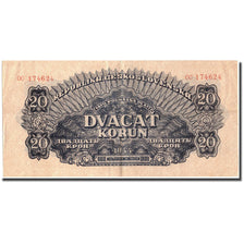 Banknote, Czechoslovakia, 20 Korun, 1944, 1944, KM:47a, AU(50-53)