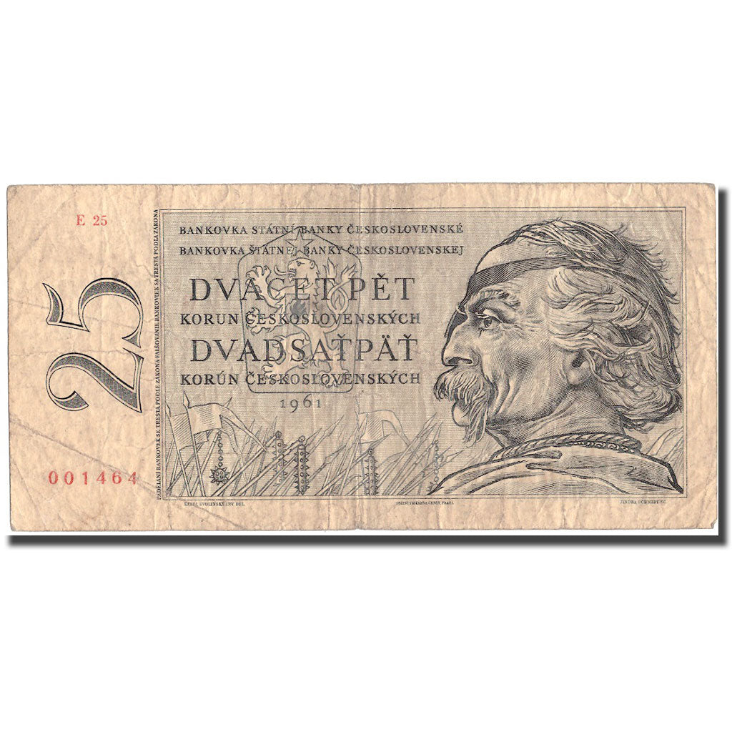 Banknote, Czechoslovakia, 25 Korun, 1961, 1961, KM:87a, VF(20-25)