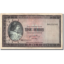 Geldschein, Tschechoslowakei, 1000 Korun, KM:65a, S+
