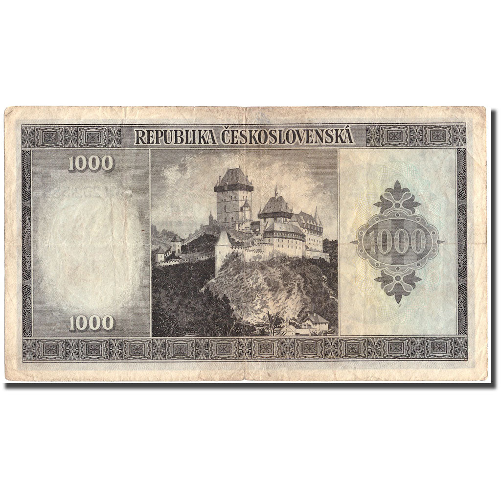 Geldschein, Tschechoslowakei, 1000 Korun, KM:65a, S+