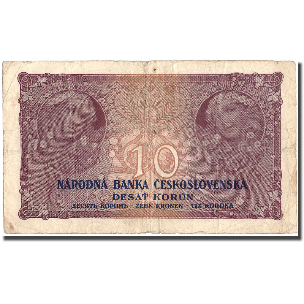 Banknote, Czechoslovakia, 10 Korun, 1927, 1927, KM:20a, VF(20-25)