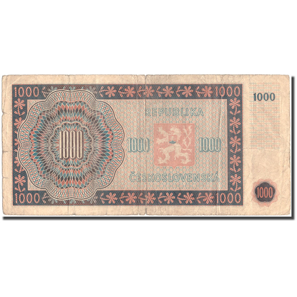 Banknote, Czechoslovakia, 1000 Korun, 1945, 1945, KM:74c, VF(20-25)