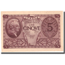 Banknote, Italy, 5 Lire, 1944, 1944-11-23, KM:31a, UNC(63)
