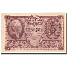 Billete, 5 Lire, 1944, Italia, 1944-11-23, KM:31a, SC+