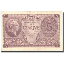 Banconote, Italia, 5 Lire, 1944, 1944-11-23, KM:31b, SPL-
