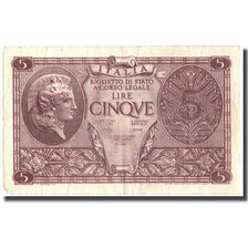 Banknote, Italy, 5 Lire, 1944, 1944-11-23, KM:31c, EF(40-45)