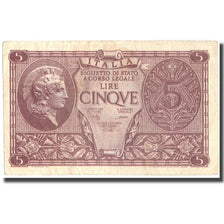 Banknote, Italy, 5 Lire, 1944, 1944-11-23, KM:31c, EF(40-45)