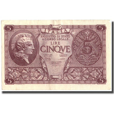 Banknote, Italy, 5 Lire, 1944, 1944-11-23, KM:31c, EF(40-45)